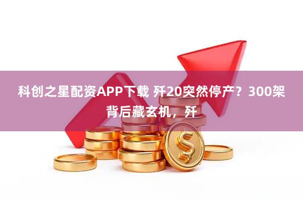 科创之星配资APP下载 歼20突然停产？300架背后藏玄机，歼